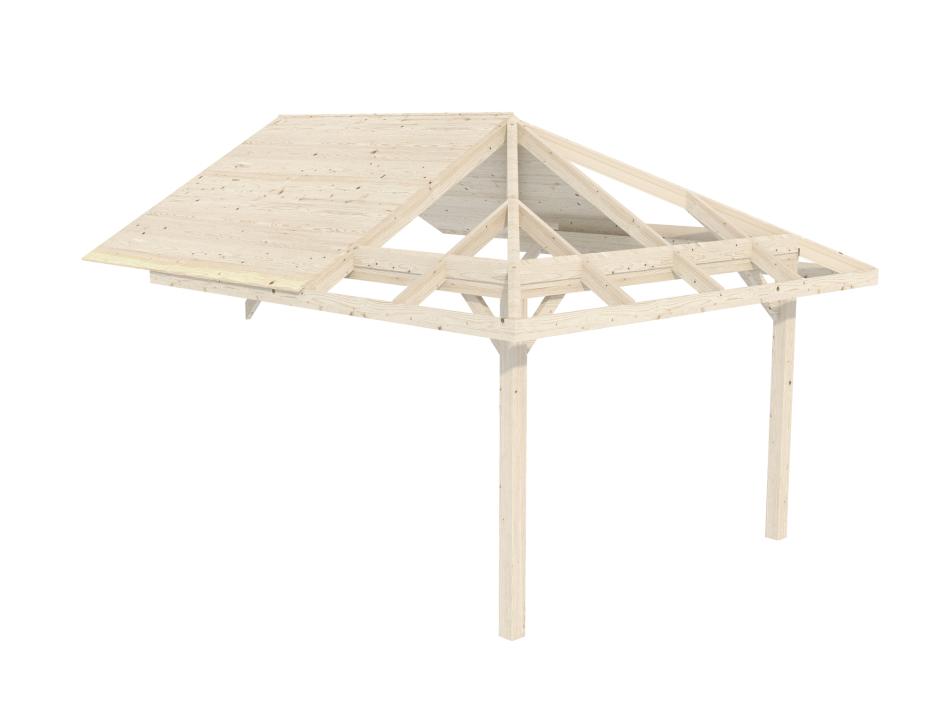 Extra roof with two posts 8,3 m2 for Bianca 