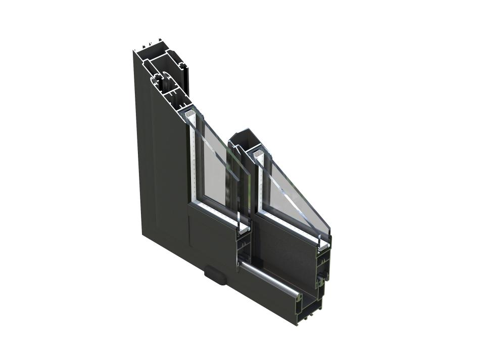 Individual tracks for each door allows for all doors to be pushed to either sides.