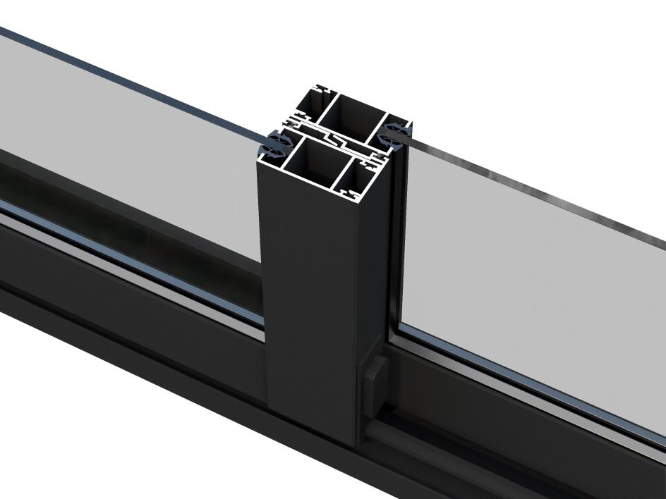 Interlocking system with wind lock and brush strips on both sides of the doors provide a tight seal.